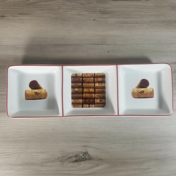 New Porcelain SNACK-TRAY Wine Cork Design - Picture 5 of 7
